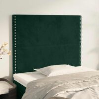 Sengegavl Fløjl – Mørkegrøn / 90 Cm / Høj