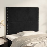 Sengegavl Fløjl – Sort / 100 Cm / Høj