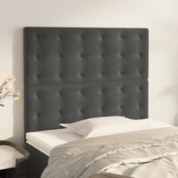 Sengegavl Fløjl – Mørkegrå / 90 Cm / Høj