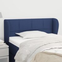 Sengegavl Med Kanter Stof – Blå / 83 X 23 x 78/88 cm