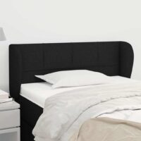 Sengegavl Med Kanter Stof – Sort / 103 X 23 x 78/88 cm