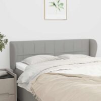 Sengegavl Med Kanter Stof – Lysegrå / 147 X 23 x 78/88 cm