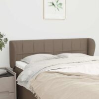 Sengegavl Med Kanter Stof – Gråbrun / 147 X 23 x 78/88 cm