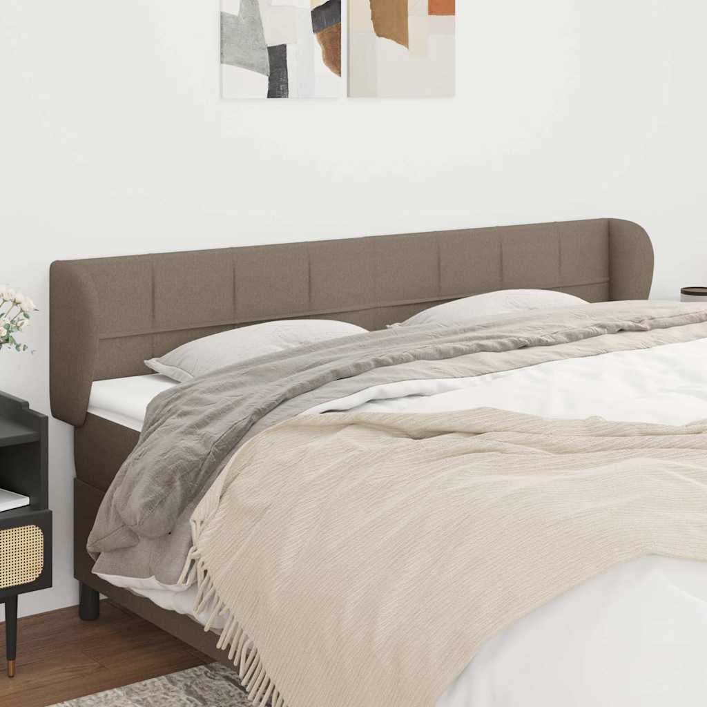 Sengegavl Med Kanter Stof - Gråbrun / 163 X 23 x 78/88 cm
