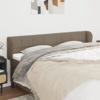 Sengegavl Med Kanter Stof – Gråbrun / 203 X 23 x 78/88 cm