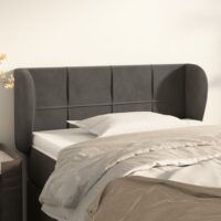 Sengegavl Med Kanter Fløjl – Mørkegrå / 83 x 23 x 78/88 cm