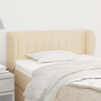 Sengegavl Med Kanter Stof – Creme / 83 X 23 x 78/88 cm