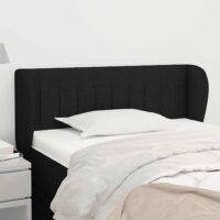 Sengegavl Med Kanter Stof – Sort / 103 X 23 x 78/88 cm