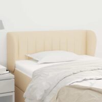 Sengegavl Med Kanter Stof – Creme / 103 X 23 x 78/88 cm