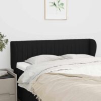 Sengegavl Med Kanter Stof – Sort / 147 X 23 x 78/88 cm