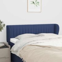 Sengegavl Med Kanter Stof – Blå / 147 X 23 x 78/88 cm