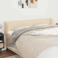 Sengegavl Med Kanter Stof – Creme / 203 X 23 x 78/88 cm