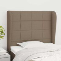 Sengegavl Med Kanter Stof – Gråbrun / 93 X 23 x 118/128 cm
