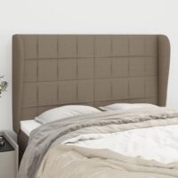 Sengegavl Med Kanter Stof – Gråbrun / 147 X 23 x 118/128 cm