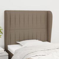 Sengegavl Med Kanter Stof – Gråbrun / 93 X 23 x 118/128 cm