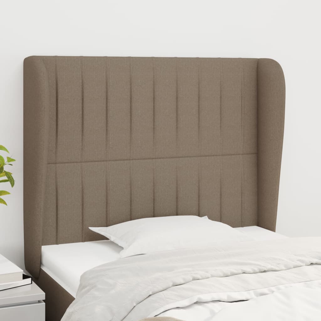 Sengegavl Med Kanter Stof - Gråbrun / 93 X 23 x 118/128 cm