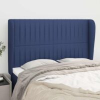 Sengegavl Med Kanter Stof – Blå / 147 X 23 x 118/128 cm