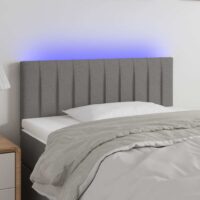 Sengegavl Med LED-lys Stof – Mørkegrå / 100 X 5 x 78/88 cm