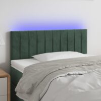 Sengegavl Med LED-Lys Velour – Mørkegrøn / 80 x 5 x 78/88 cm