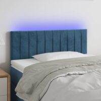 Sengegavl Med LED-Lys Velour – Mørkeblå / 90 x 5 x 78/88 cm