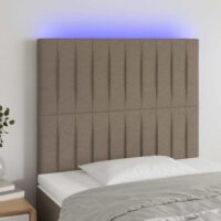 Sengegavl Med LED-lys Stof – Gråbrun / 100 X 5 x 118/128 cm