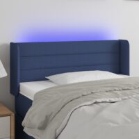 Sengegavl Med LED-Lys Stof – Blå / 103 x 16 x 78/88 cm