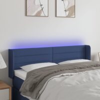 Sengegavl Med LED-Lys Stof – Blå / 147 x 16 x 78/88 cm
