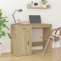 Skrivebord 100x49x75 Cm Konstrueret Træ – Sonoma-eg