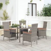 Havestole Med Hynder Polyrattan – 4 / Grå