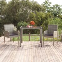 Havestole Med Hynder Polyrattan – 2 / Grå
