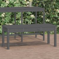 Havebænk Massivt Fyrretræ – Fyrretræ grå / 109 x 44 x 45 cm