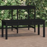 Havebænk Massivt Fyrretræ – Fyrretræ sort / 109 x 44 x 45 cm