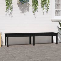 Havebænk Massivt Fyrretræ – Fyrretræ sort / 203.5 x 44 x 45 cm