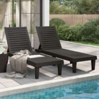 Liggestol 155x58x83 Cm Polypropylen – 2 / Sort