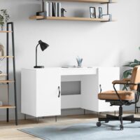 Skrivebord 140x50x75 Cm Konstrueret Træ – Hvid
