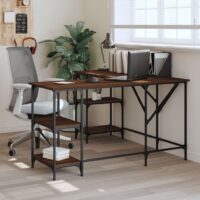 Skrivebord 139x139x75 Cm Konstrueret Træ – Brun eg