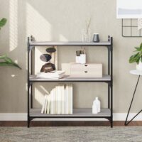 Bogreol 4 Hylder 40X30X Konstrueret Træ Grå Sonoma-Eg – 80 cm / 86 cm