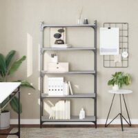Bogreol 4 Hylder 40X30X Konstrueret Træ Grå Sonoma-Eg – 80 cm / 154 cm