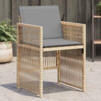 Havestole Med Hynder Polyrattan – Blandet beige