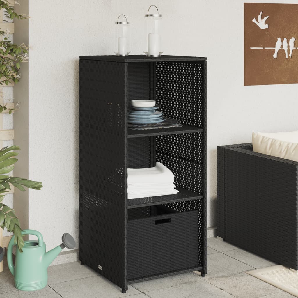 Opbevaringsskab Til Haven 50x55x115 Cm Polyrattan - Sort