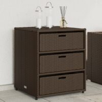 Opbevaringsskab Til Haven Polyrattan – Brun / 55 x 59 x 69 cm