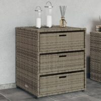Opbevaringsskab Til Haven Polyrattan – Grå / 55 x 59 x 69 cm