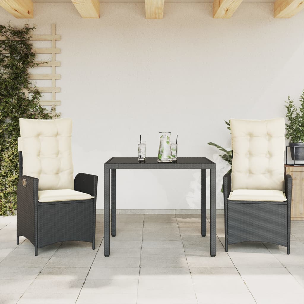 Spisebordssæt Til Haven 9 Dele Med Hynder Polyrattan - 2 / Uden fodskammel / ?90 x 90 x 75 cm