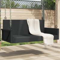 Gyngebænk 119x56x48 Cm Polyrattan - Sort / Nej