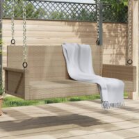 Gyngebænk 119x56x48 Cm Polyrattan – Beige / Nej