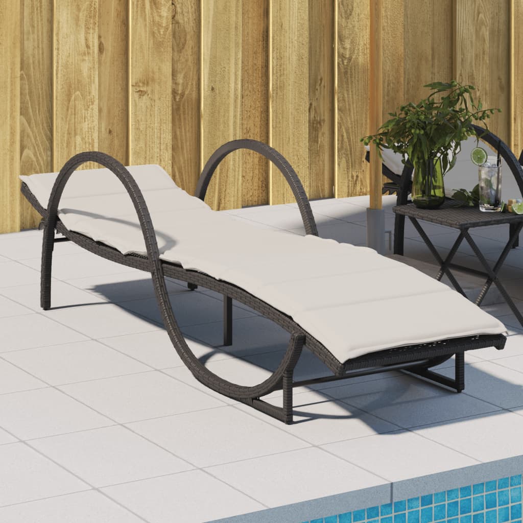 Liggestol Med Hynde 60x199x42 Cm Polyrattan - 1 / Sort