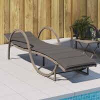 Liggestol Med Hynde 60x199x42 Cm Polyrattan – 1 / Grå