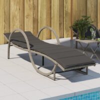 Liggestol Med Hynde 60x199x42 Cm Polyrattan – 1 / Lysegrå