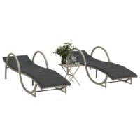 Liggestol Med Hynde 60x199x42 Cm Polyrattan – 2 / Lysegrå
