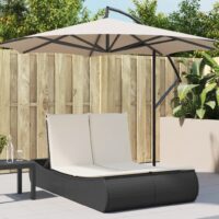 Solseng Med Hynder Polyrattan - Sort